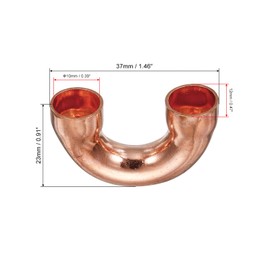 sourcing map U Shape Angle 180° Copper Pipe Fitting 10 mm for Refrigeration System Pack of 3