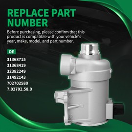 SYMOTTEC Electric Engine Water Pump Compatible with Volvo S60 S80 S90 V60 V90 XC40 XC60 XC70 XC90 V90 Cross Country 2014 2015 2016 2017 2018 2019 2020 2.0L L4 Replace 31368419 31368715 702702580