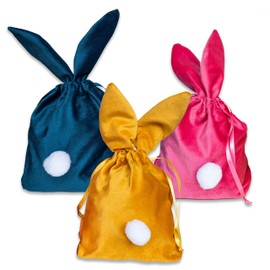 Papierdrachen 3 Bags with Ears, Alternative Easter Nest in Easter Bunny Design, High-Quality and Reusable, Easter Basket for Filling, Set of 4
