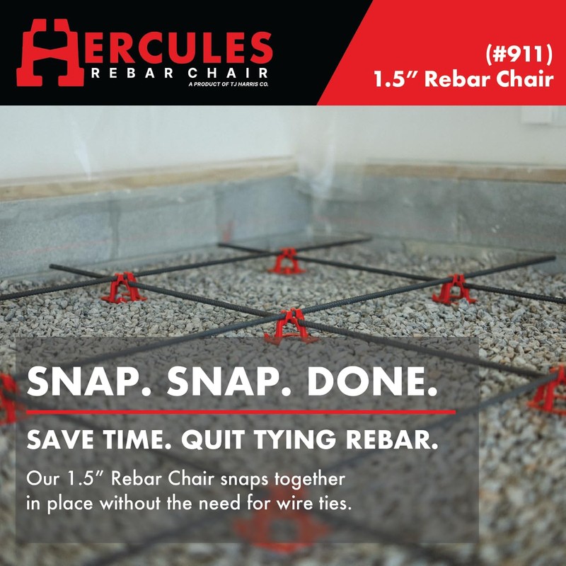 Hercules 1-1/2" Rebar Chair - (50 Count) Superior Strength &