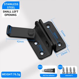 XFSRG 2 in 1 Stainless Steel Door Latch Latch Small Anti-Theft Locks for Door Window Cabinet with Screws and Glue