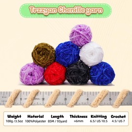 Trzzyan 3.5 oz/Skein Chenille Plush Velour Cozy Float Lines for Fancy Lines for Crochet DIY Thick Weave Making Toys, Clothing (1 skeins, peachblow)