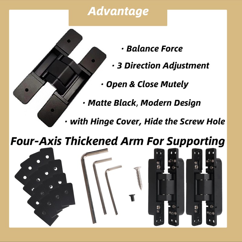 Riyhch 6 inch Hidden Door Hinge, Invisible Door Hinges with