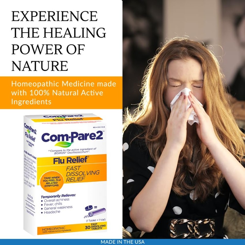 Com-Pare2 Flu Relief 30ct for Cold and Flu Symptoms
