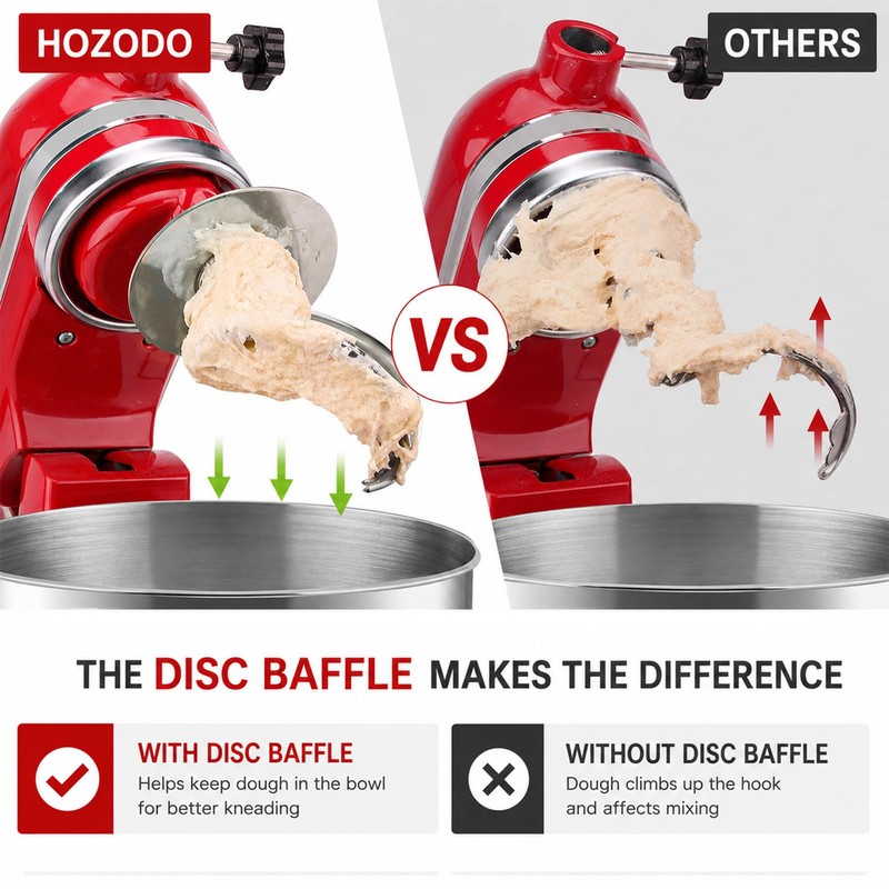 HOZODO Spiral Dough Hook for KitchenAid 4.5/5 Quart Tilt-Head Mixers