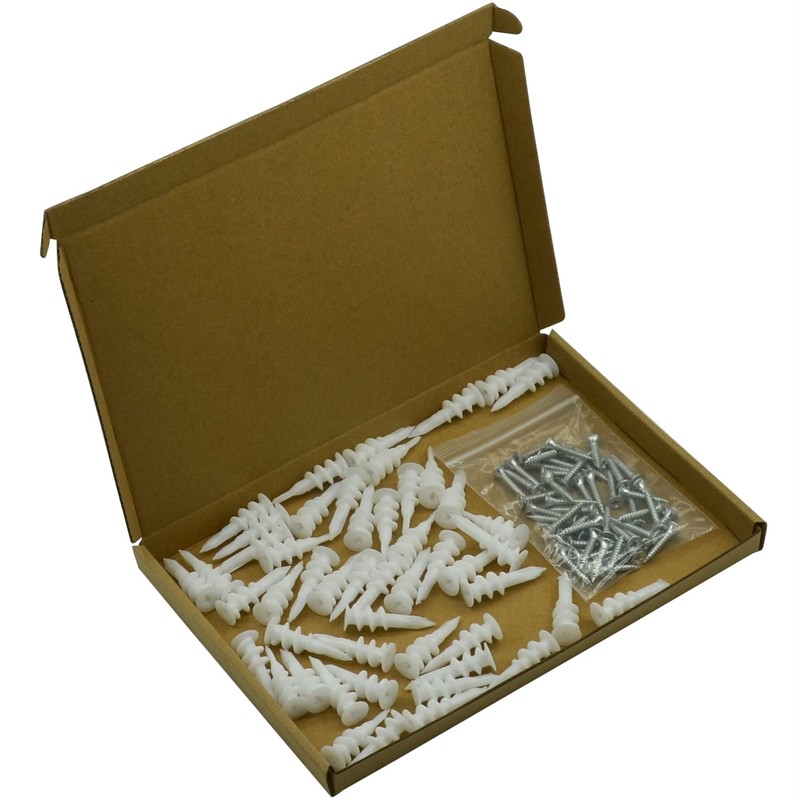 50 Sets of Plasterboard Fixing Screws,Self Drilling Drywall Anchors