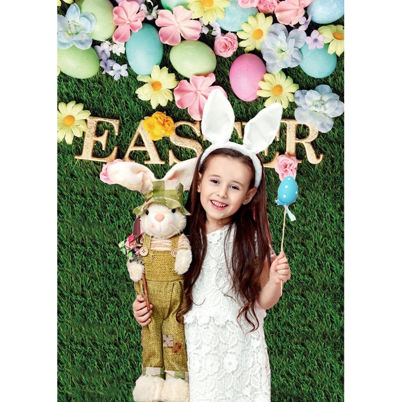 Dudaacvt 8x10 ft Easter Backdrop Happy Easter Backdrops Easter Green