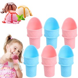 Plastic Ice Cream Cone Holder- Ice Cream Snow Cone Rack For Birthday Party, Gifts For Kids (6 Set)