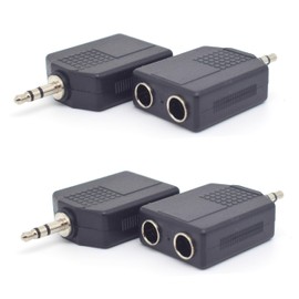 ELNONE 4PCS 3.5mm Male Stereo TRS to Two 6.35mm,6.35mm 1/4 inch Male to 3.5mm 1/8 inch Female Stereo Audio Jack Y Adapter Cable for Headphone Adapters