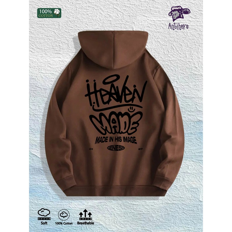 Heaven Made Graphic Hoodie 100% Cotton US Warehouse 7 ColorsColor:
