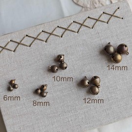 6 mm/8 mm/10 mm/12 mm/14 mm, campanas de latón antiguo, mini campanas de muñeca, para proyecto de costura clásico de oso de peluche y ropa de muñeca, pueden anillo (20 piezas) (8 mm)