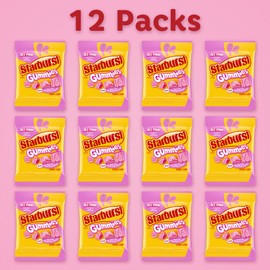 STARBURST Gummies All Pink Gummy Candy, 5 oz Bag, Pink Snacks, Individually Wrapped Candy Bag (Pack of 12)