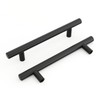 LONTAN 4 Pack Black Cupboard Handles - 128mm Stainless Steel