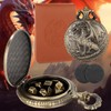 Mini D&D Dice Set with Steampunk Red Dragon Pocket Watch