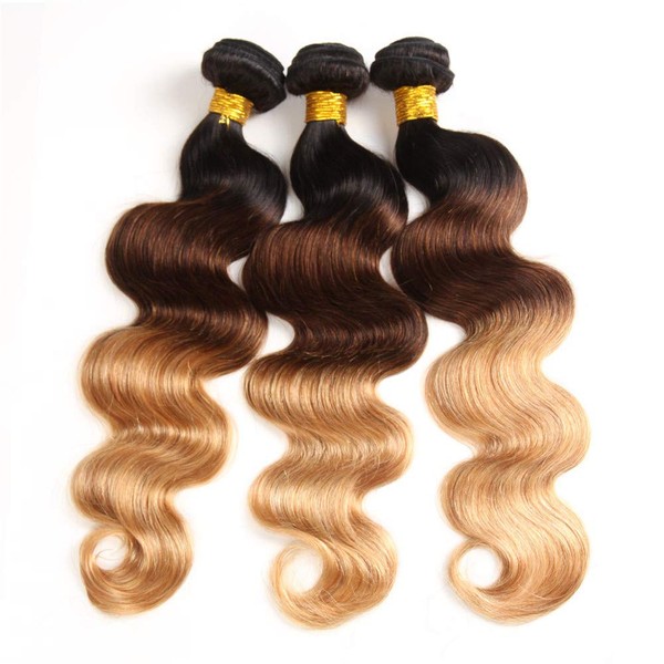 Ombre Brazilian Hair Body Wave 3 Tone Ombre Bundles Human Hair 14 16 18, Ombre Body Wave 3 Bundles Ombre Bundles Remy Hair Body Wave
