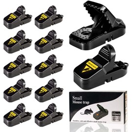 VEFEFI Mouse Traps 12-Pack - for House Indoor Outdoor, Small Mice Traps for House Indoor, Reusable Mousetrap Quick Effective Mouse Catcher for Home