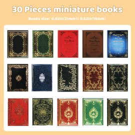 30 Pieces 1:12 Scale Miniatures Dollhouse Books Assorted Timeless Miniatures Books Mini Books Model Miniature Dollhouse Accessories Toy Supplies for Boys Girls Valentine's Day(Vintage Style)