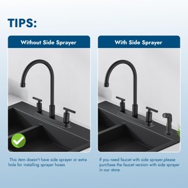 Cinwiny Kitchen Faucets,High Arc 360°Rotating Spout Kitchen Sink Faucet 2 Handle 8 Inch Centerset RV Kitchen Faucet with Supply Lines,3 Hole Kitchen Faucet Without Side Sprayer,Matte Black