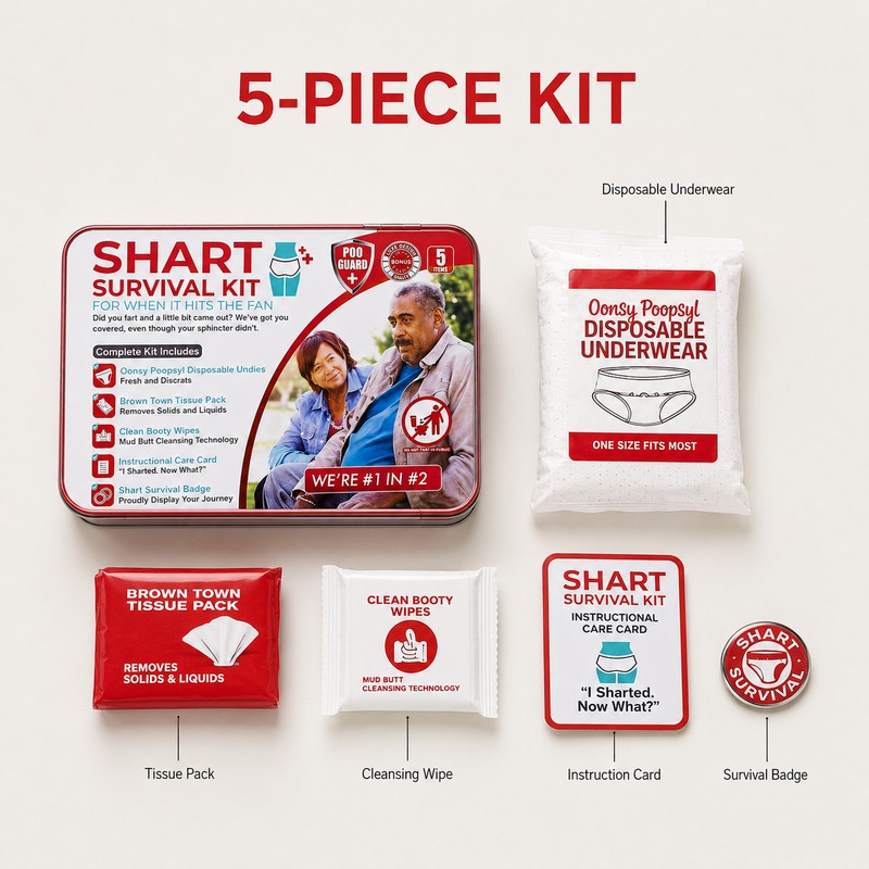Funny Shart Survival Kit in Aluminum Alloy Tin with Underwear,