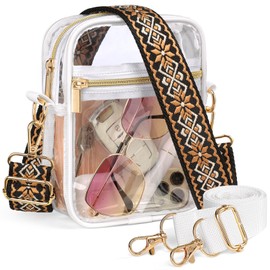 PACKISM Clear Bag Stadium Approved - Fashion Clear Purses for Women Stadium Crossbody Messenger Bag with Stylish Strap for Concerts Sporting Events
