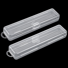 Qianyu 3 Pcs Portable Clear Tongue Scraper Travel Case Transparent Tongue Cleaner Case Tongue Scraper Case Tongue Cleaner Holder Only Toothbrush Carrying Box Plastic Case for Tongue Scraper