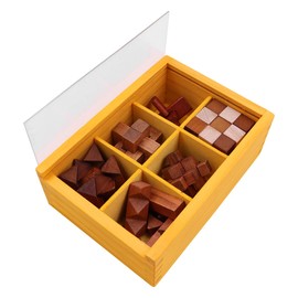 POFET 6 Pieces Jigsaw Puzzle, Wooden Jigsaw Puzzle, Kongming Lock Luban Lock, Wooden T-oy Thinking Game for Adults, Father, Brain Teaser