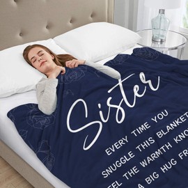 Sister Gifts Blanket, Sisters Gift from Sis, Sister Birthday Gifts, Gift for Adult Sisters on Mothers Day Christmas, to My Sis Soft Throw Blanket 50" x 60"
