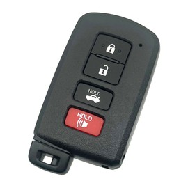 Key Fob Shell Case Replacement Fits for Toyota Avalon Camry Corolla RAV4 Highlander Sequoia 2011 2012 2013 2014 2015 2016 2017 2018 2019 4 Buttons Car Keyless Entry Remote Control Key Fob Cover (1)