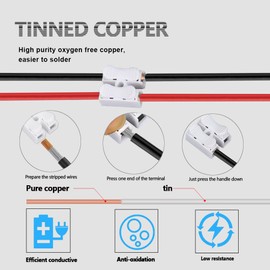 LEADTOPS 100FT 22 Gauge 22/2 2 Conductor Electrical Wire 2 Core 22 AWG 12V 24V Cable for LED Light, Automotive, Boat Equitment