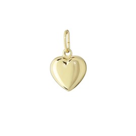 NKlaus 585 or 333 Gold Yellow Gold Heart Pendant Necklaces High Gloss Polished 6.5 x 6.3 mm Women Girls, Precious metal