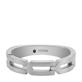FOSSIL Men's Ring Heritage D-Link Chain Stainless Steel JF046930408, Stainless Steel, No Gemstone