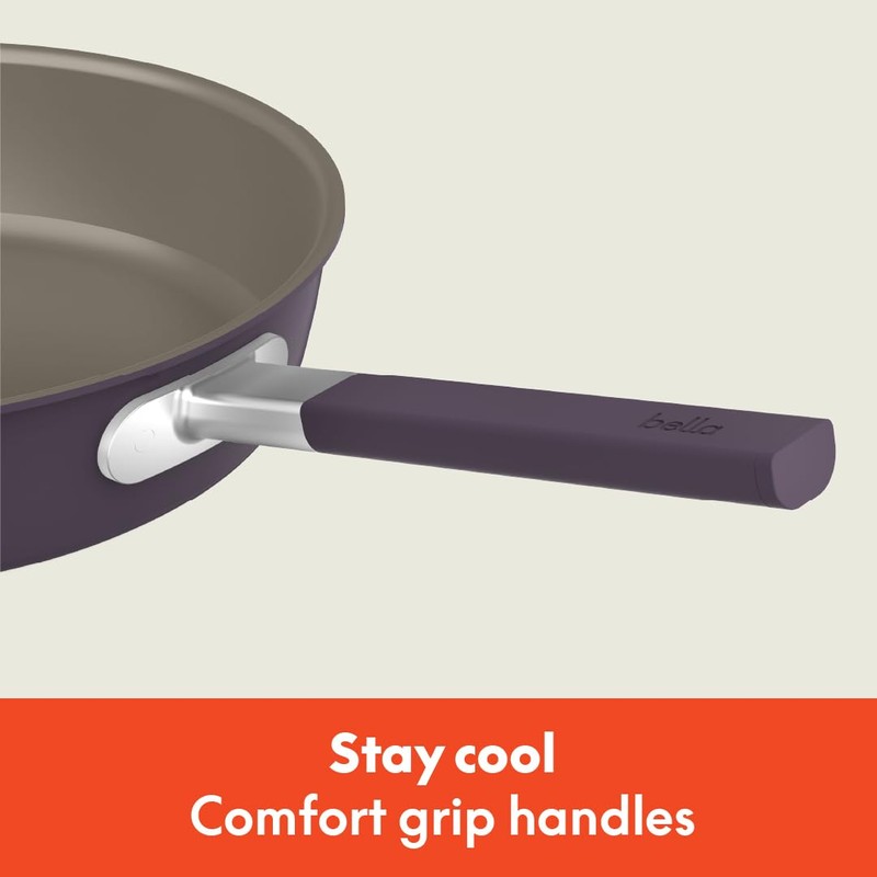 bella 9 Piece Ceramic Nonstick Cookware Set, Fits-anywhere™ Kitchenware w