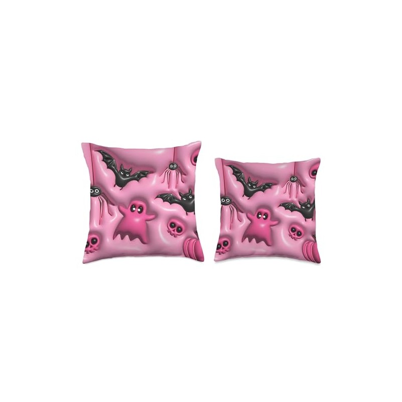 pink ghost pillow Throw Pillow, 18x18, Multicolor