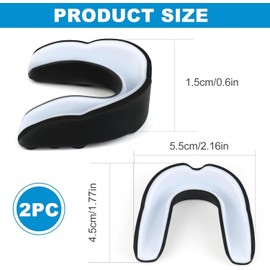 Slzhds 2 Pcs Protector Bucal Deportivo para Adultos, Protector Bucal Deportivo Para Jóvenes, Protectores Bucales Resistentes a los Impactos para Deportes de Contacto Rugby Hockey Boxeo (Rojo, Blanco)