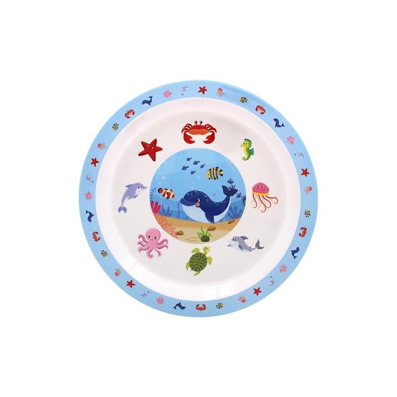 The Leonardo Collection Children's Sea Life Design Melamine Plate, 21.5