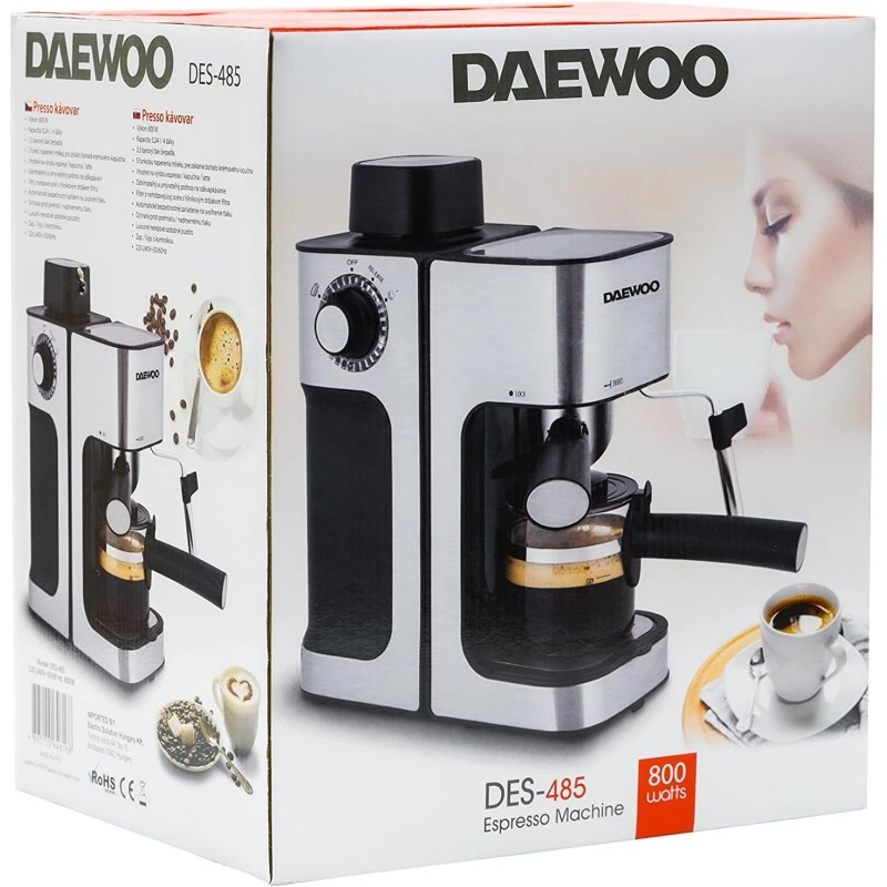 Daewoo DES-485 Espresso Machine | 2 & 4 Cups Coffee