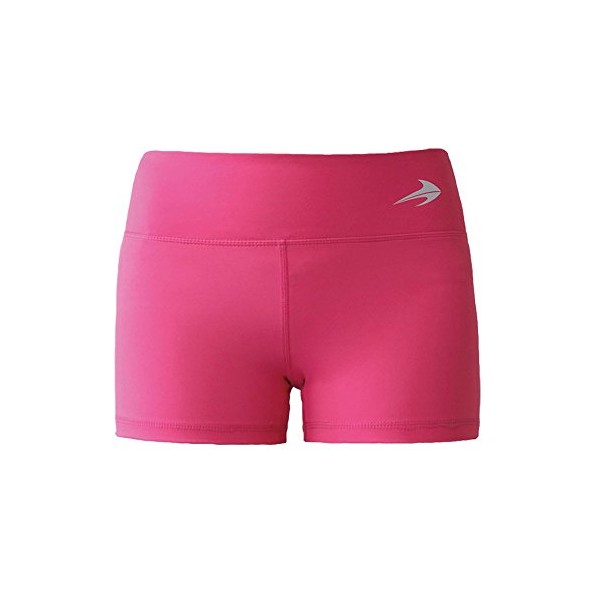 Women's Compression Shorts - Running, Fitness, Yoga, Swim, Bike (Pink, L)
