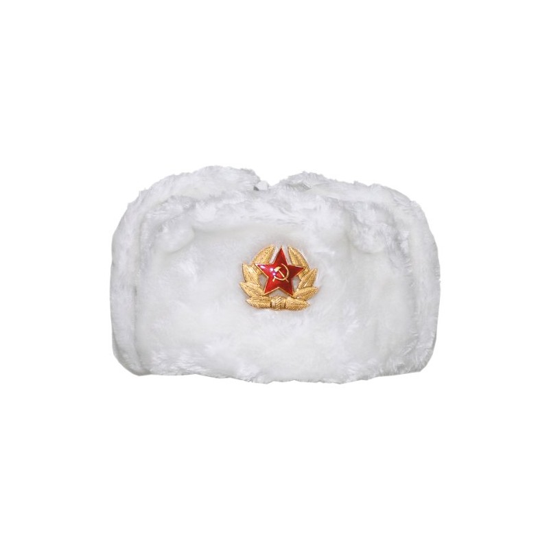 MFH Russian Winter Cap White with Badge Size Large