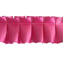Easy Pleat Ribbon 10 Metre Length Pre Pleated for Funeral Tributes & Oasis Shapes (Cerise Pink)