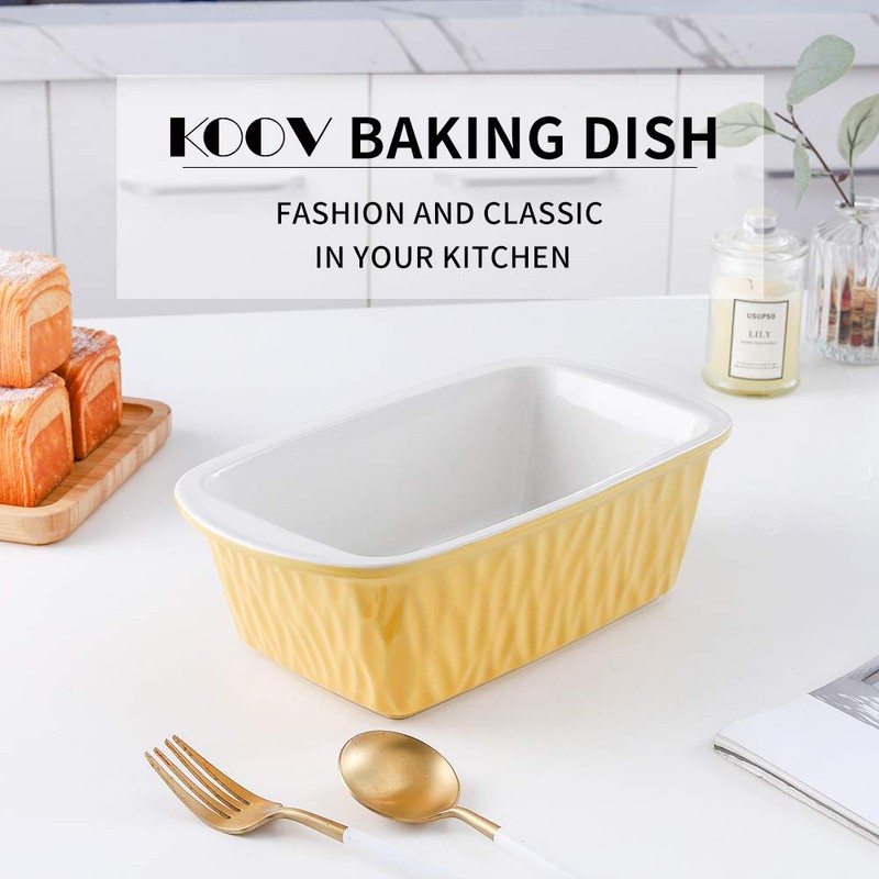 KOOV Ceramic Loaf Pan for Baking, 9 x 5 Inch