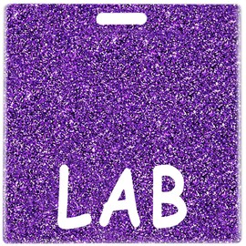 Abamilaka Purple LAB Badge Buddy Card Holder Horizontal LAB Tech Badge Reel Glitter Acrylic Cards Accessories Bling Badge Buddies Identification Tags ID Name Card Coworker Nurse Laboratory Gifts