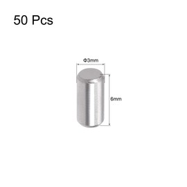 TOP-VIGOR 50Pcs 3mm x 6mm Dowel Pins Shelf Support Pegs, 304 Stainless Steel Cylindrical Shelf Support Pin Fasten Elements Silver Tone