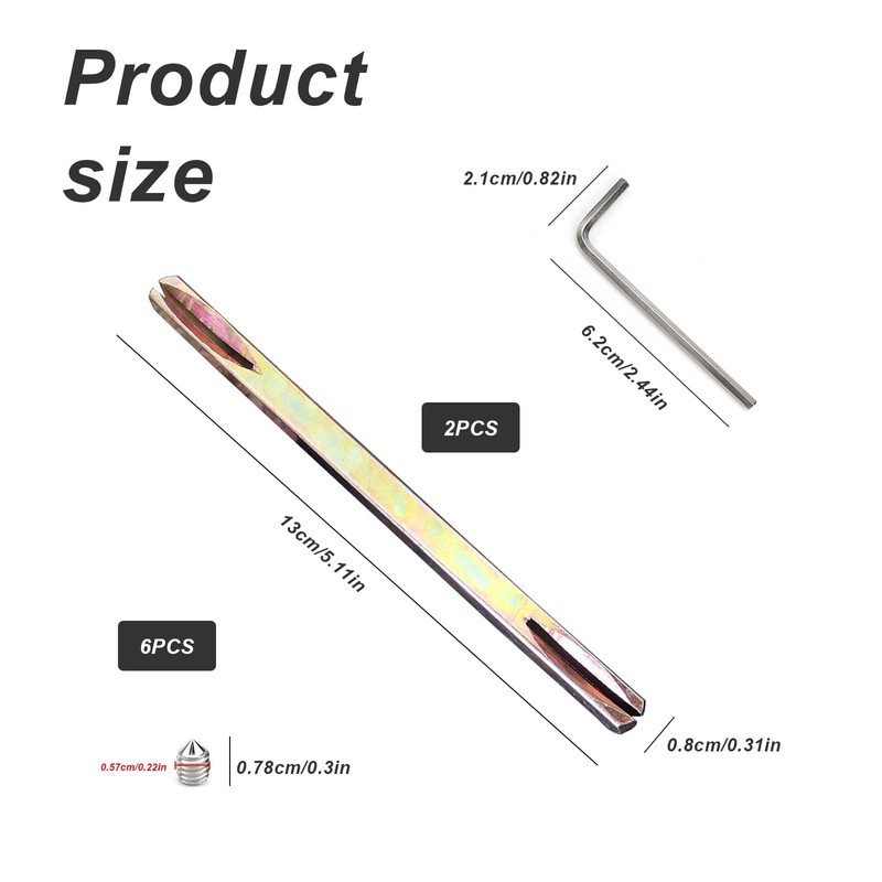 PARFCO Square Pin 8mm 2pcs Push Pin Iron Square Pin