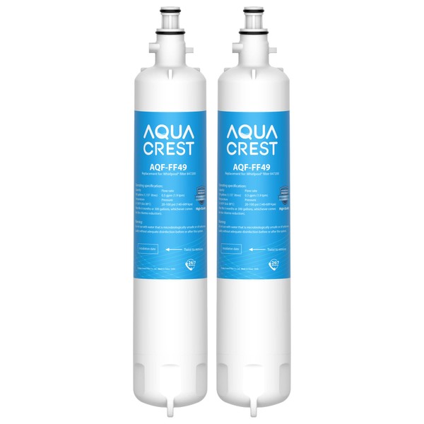 2X AQUACREST 847200 Fridge Water Filter, Compatible with Fisher & Paykel 847200, RS9120W Activesmart Integrated and More - for Product Codes Starting with 25xxx (2)
