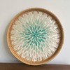 Rattan Woven Serving Tray Round Decorative Natural Rattan Shell Fruit