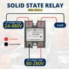 YQSIYU Solid State Relay 100 Amp SSR-100AA,80-280VAC/24-480VAC,4-Screw Terminals Single Phase