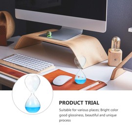 cabilock Glass Hourglass Timer Liquid Hourglass Liquid Motion Timer Hourglass Bubble Singing Hourglass Home Decorations Birthday Gifts (Blue)