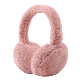 XIAOHAWANG Girls Winter Earmuffs Boys Warm Long Plush Ear Warmers Cold-Proof Foldable Children Women, Dark Pink