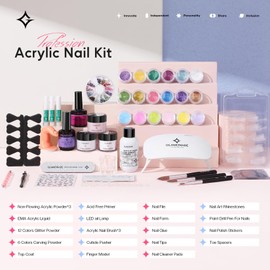 Glamonade Acrylic Nail Kit for Beginners: Professional Nail Kit Set with Everything UV Light and Complete Nail Supplies Salon