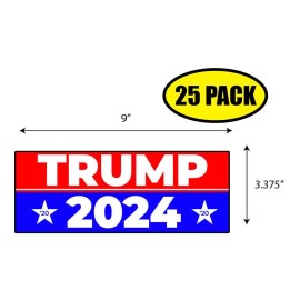 Tampa Printing 25 PACK 3.37"x 9" TRUMP 2024 Sticker Decal Gift MAGA Trump BS0062
